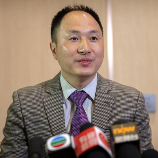 He Jiankui speaks at a brief press conference in Beijing. -- coverage from sTAT