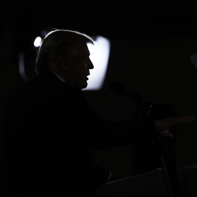 Republican presidential candidate former President Donald Trump speaks at a campaign event Saturday, Jan. 27, 2024, in Las Vegas.