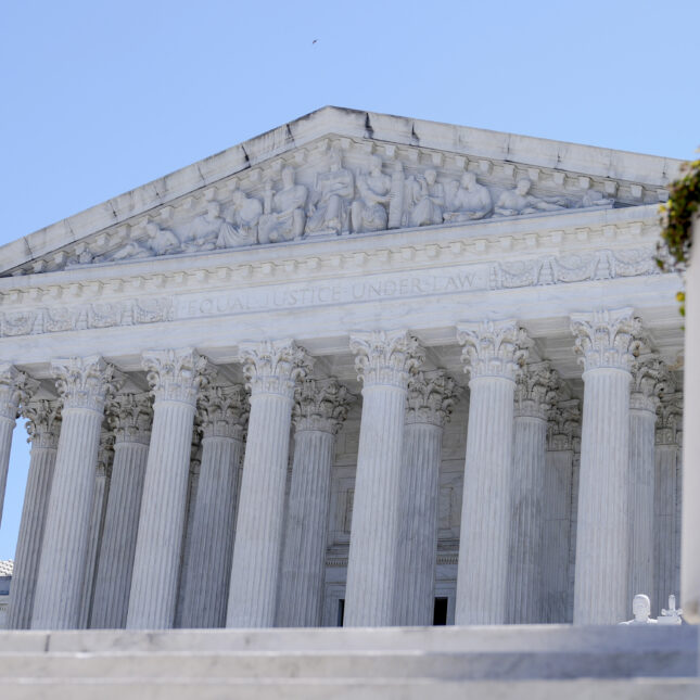 The exterior of the U.S. Supreme Court in Washington.