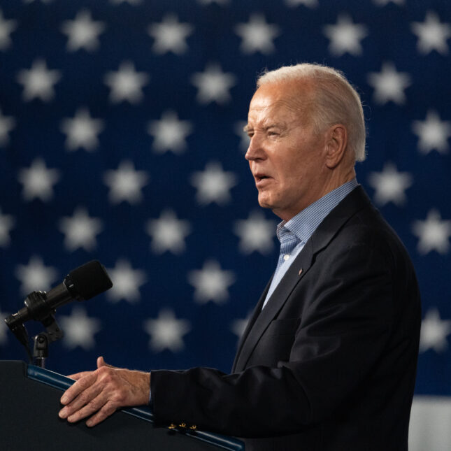 President Joe Biden speaks at a campaign event at Pullman Yards on March 9, 2024 in Atlanta, Georgia.